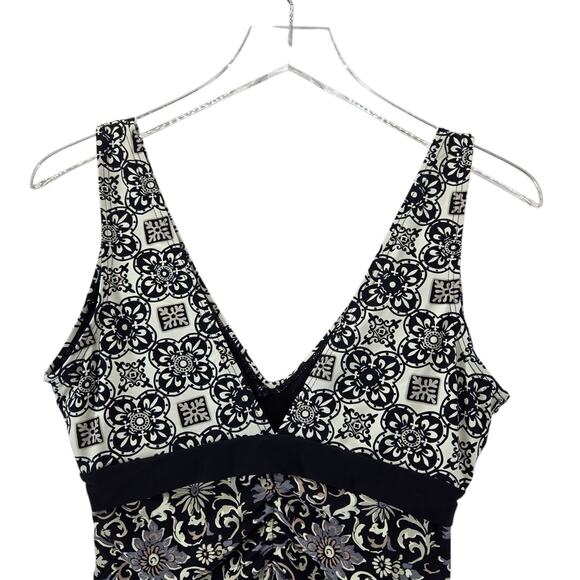 Sundance Swimsuit Womens Small Nera One Piece Black White Floral Bohemian Boho - Picture 6 of 10